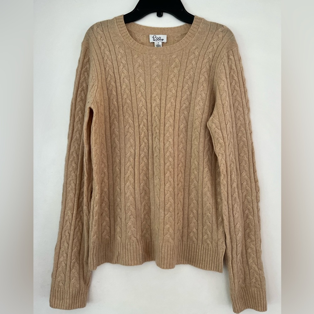 EUC Lilly Pulitzer tan cashmere cable sweater Medium